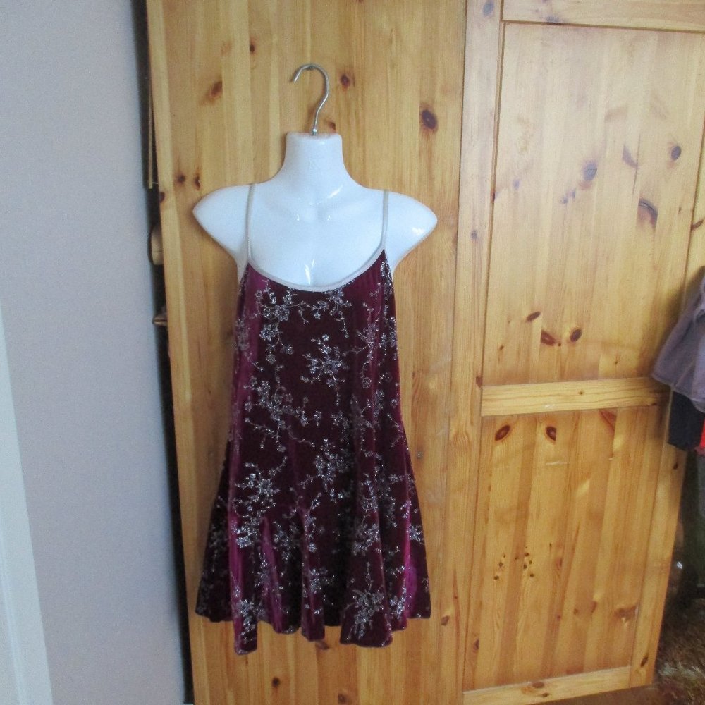 Purple Velour w/ Silver Design Party Dress 1X